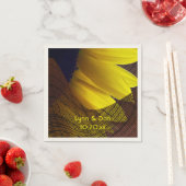 Rustieke Zonnebloem en Burlap Custom Wedding Servetten (Insitu)