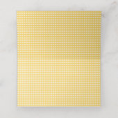 Rustieke Zonnebloem en gele gingham bruiloft Plaatskaartje (Binnenkant ongevouwen)