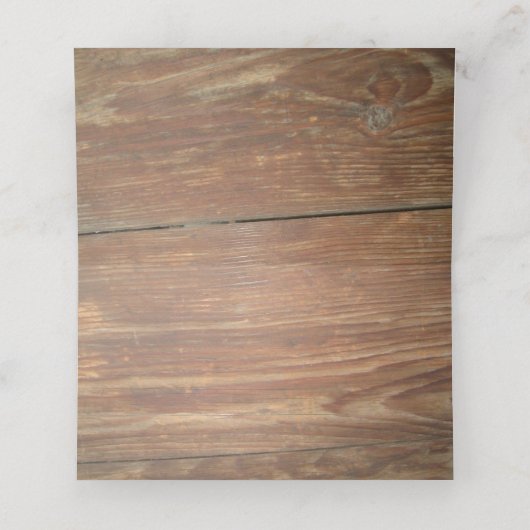 Rustieke zonnebloem en hout ovaal plaatskaartje (Binnenkant ongevouwen)