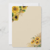 Rustieke Zonnebloem en Kant Beige Country bruiloft Kaart (Achterkant)