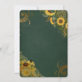 Rustieke Zonnebloem en Kant Green Country Wedding Kaart (Achterkant)