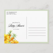 Rustieke Zonnebloem en Zee Buckthorn Baby shower Uitnodiging Briefkaart (Achterkant)