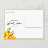 Rustieke Zonnebloem en Zee Buckthorn Vrijgezellenf Uitnodiging Briefkaart (Achterkant)