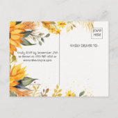 Rustieke Zonnebloem Engagement Party Uitnodiging Briefkaart (Achterkant)