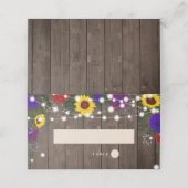 Rustieke Zonnebloem Escort Kaart | Strijklichten Plaatskaartje (Buitenkant ongevouwen)