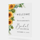 Rustieke Zonnebloem Eucalyptus Bruiloft Feest Welk Acryl Bord (Hoek)