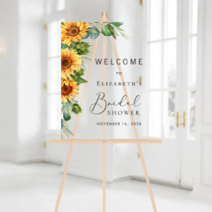 Rustieke Zonnebloem Eucalyptus Bruiloft Feest Welk Acryl Bord