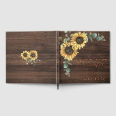 Rustieke Zonnebloem Eucalyptus bruiloft Roos Goud Gastenboek (Volledig)