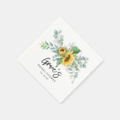 Rustieke zonnebloem Eucalyptus bruiloftsfeest papi Servet (Hoek)