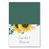 Rustieke Zonnebloem Eucalyptus Buffet Eten Labels Kaart (Voorkant)