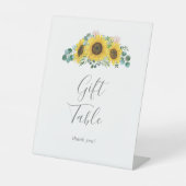 Rustieke Zonnebloem Eucalyptus Gift Table Reclamebord Met Voetstuk (Voorkant)