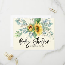 Rustieke Zonnebloem Eucalyptus Groene Baby Shower