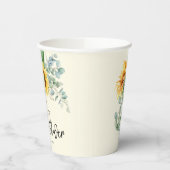 Rustieke Zonnebloem Eucalyptus Groene Bruidsdouche Papieren Bekers (Links)