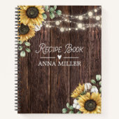Rustieke Zonnebloem Eucalyptus Hout Recept Cookboo Notitieboek (Voorkant)