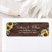 Rustieke Zonnebloem Eucalyptus Houten retouradres Etiket (Insitu)