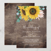 Rustieke zonnebloem Eucalyptus | lichtere houten b Kaart (Voorkant / Achterkant)