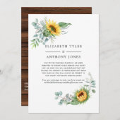 Rustieke Zonnebloem Eucalyptus Verminderde gastenl Aankondiging (Voorkant / Achterkant)