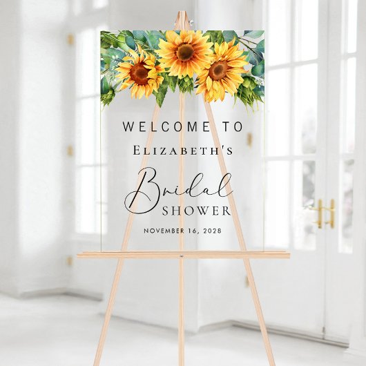 Rustieke Zonnebloem Eucalyptus Vrijgezellenfeest W Acryl Bord