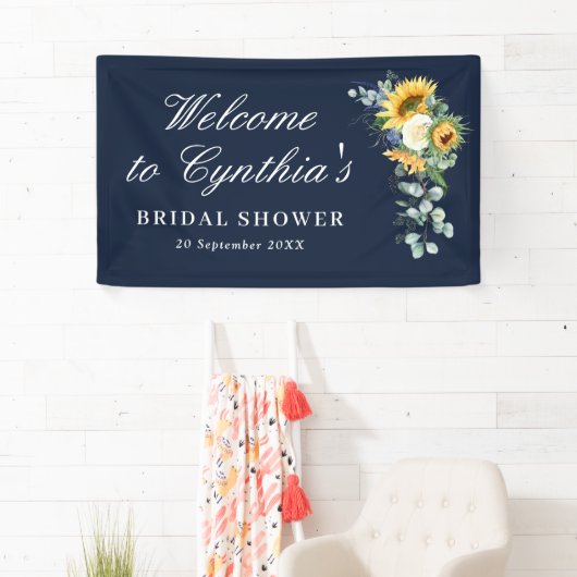 Rustieke zonnebloem eucalyptus vrijgezellenfeest w spandoek (Insitu)