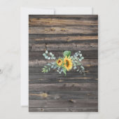 Rustieke zonnebloem Eucalyptus Waterverf Save The Date (Achterkant)