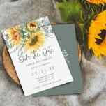Rustieke zonnebloem Eucalyptus Waterverf Save The Date<br><div class="desc">Deze save the date platte kaart is voorzien van waterverf zonnebloemen en eucalyptus. Script kalligrafie en modern lettertype gebruikt.</div>