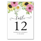 Rustieke Zonnebloem Fall Trouwtafel Nummer Kaart (Achterkant)