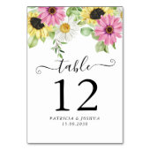 Rustieke Zonnebloem Fall Trouwtafel Nummer Kaart (Voorkant)