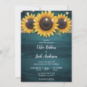 Rustieke Zonnebloem Fall Wedding Bloemen Huwelijk Kaart (Voorkant)