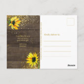 Rustieke Zonnebloem Foto Afstuderen Dank u Briefkaart (Achterkant)