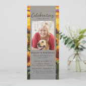 Rustieke Zonnebloem Foto Begrafenis Digitale Editi Kaart (Staand voorkant)