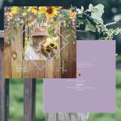 Rustieke Zonnebloem Foto Bruidsmeisjesfeest Hout Kaart