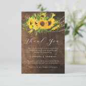 Rustieke Zonnebloem Foto Sympathy Funeral Memorial Bedankkaart (Staand voorkant)