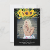 Rustieke Zonnebloem Foto Sympathy Funeral Memorial Bedankkaart (Achterkant)