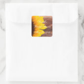 Rustieke Zonnebloem Foto Vrijgezellenfeest Vierkante Sticker (Tas)