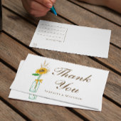 Rustieke Zonnebloem Gele Bloemen Bruiloft Dank u Briefkaart