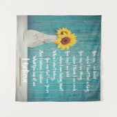 Rustieke zonnebloem geloof ik wandkleed (Voorkant (horizontaal))