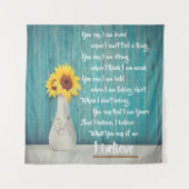 Rustieke zonnebloem geloof ik wandkleed (Voorkant)