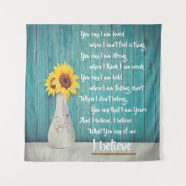 Rustieke zonnebloem geloof ik wandkleed