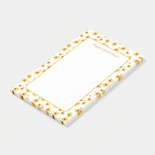 Rustieke zonnebloem gepersonaliseerd post-it® notes (Schuin)