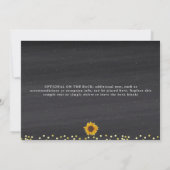 Rustieke Zonnebloem Goud & Krijt Huwelijksuitnodig Kaart (Achterkant)