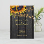 Rustieke zonnebloem gouden lichten schuur houten b kaart (Staand voorkant)