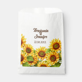 Rustieke zonnebloem gunst tas voor bruiloft gunste bedankzakje