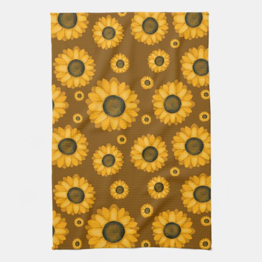 Rustieke Zonnebloem Handdoek Patroon (Verticaal)
