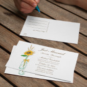 Rustieke Zonnebloem Herfst Bloemen Net Getrouwd Br Aankondigingskaart