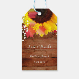 Rustieke Zonnebloem Herfst Bruiloft Cadeau Labels Cadeaulabel