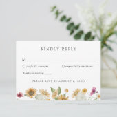 Rustieke Zonnebloem Herfst Bruiloft RSVP Reactieka Kaart (Staand voorkant)