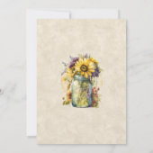 Rustieke Zonnebloem Herfst Mason Jar bruiloft uitn Kaart (Achterkant)