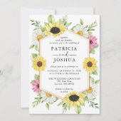 Rustieke Zonnebloem Herfst Uitnodiging Huwelijk (Voorkant)