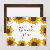 Rustieke Zonnebloem Herfst Vrijgezellenfeest Dank  Bedankkaart (Voorkant / Achterkant)