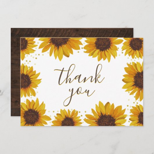 Rustieke Zonnebloem Herfst Vrijgezellenfeest Dank Bedankkaart (Voorkant / Achterkant)